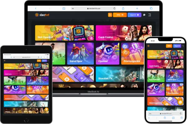 Starzbet Tablet, Masaüstü, Telefon görünümleri